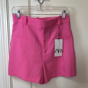 New Zara High Waist hot pink Shorts SZ small